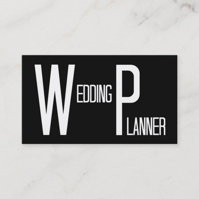 Tarjeta De Visita Wedding Planner Black Simple Business Card (Anverso)