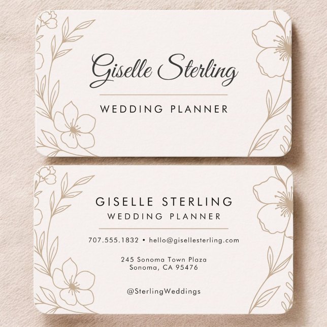 Tarjeta De Visita Wedding Planner Floral (Subido por el creador)