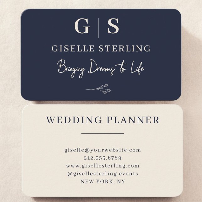 Tarjeta De Visita Wedding Planner Navy Blue (Subido por el creador)