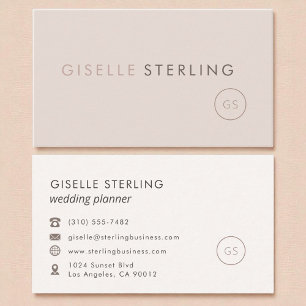 Tarjeta De Visita Wedding Planner Rubor Pink Minimalista Luxury