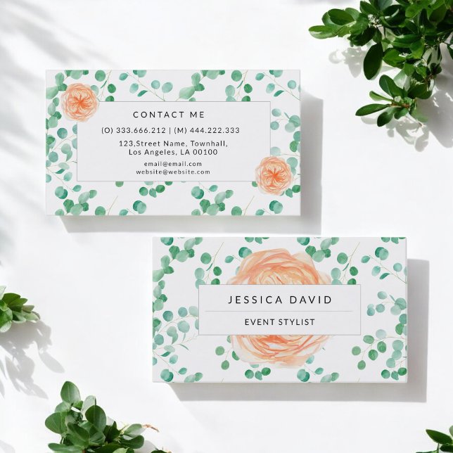 Tarjeta De Visita Wedding Planner Spa Salon Green White (Subido por el creador)