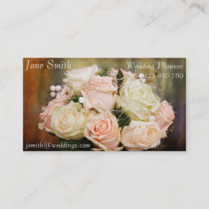 Tarjeta De Visita Wedding Planner vintage elegante ramo de flores