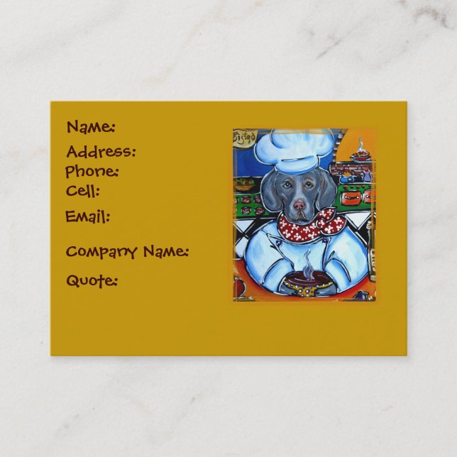 Tarjeta De Visita Weimaraner (Anverso)