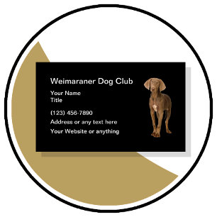 Tarjeta De Visita Weimaraner Dog Club Simple Business Cards