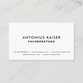 Tarjeta De Visita Weiße professionelle einfarbige elegante moderne