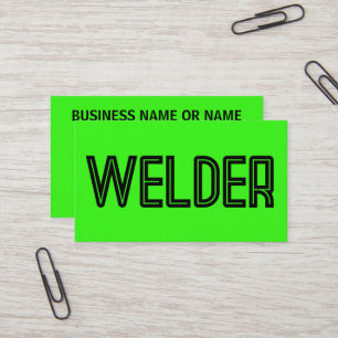 Tarjeta De Visita Welder Bright Green Business Card