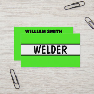 Tarjeta De Visita Welder Neon Green