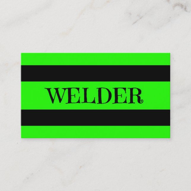 Tarjeta De Visita Welder Neon Green Business Card (Anverso)
