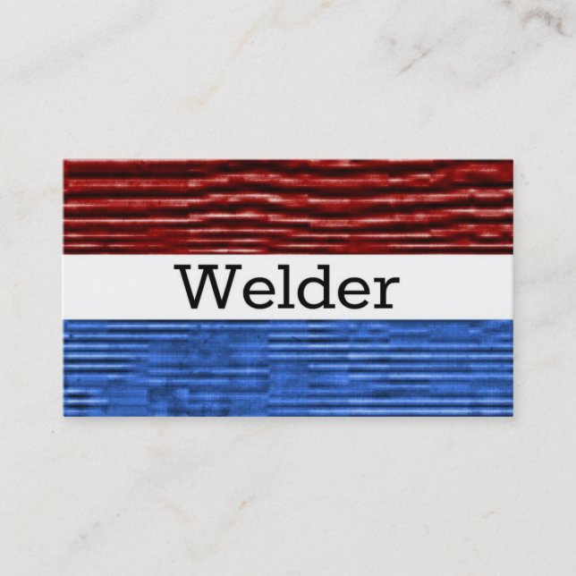 Tarjeta De Visita Welder Patriotic Business Card (Anverso)