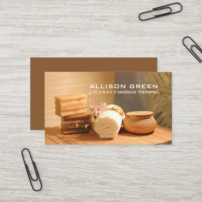 Tarjeta De Visita Wellness Aromaterapía SPA Salon Masajista (Anverso/Reverso In Situ)