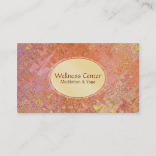 Tarjeta De Visita Wellness   Oro, Vidrio Manchado