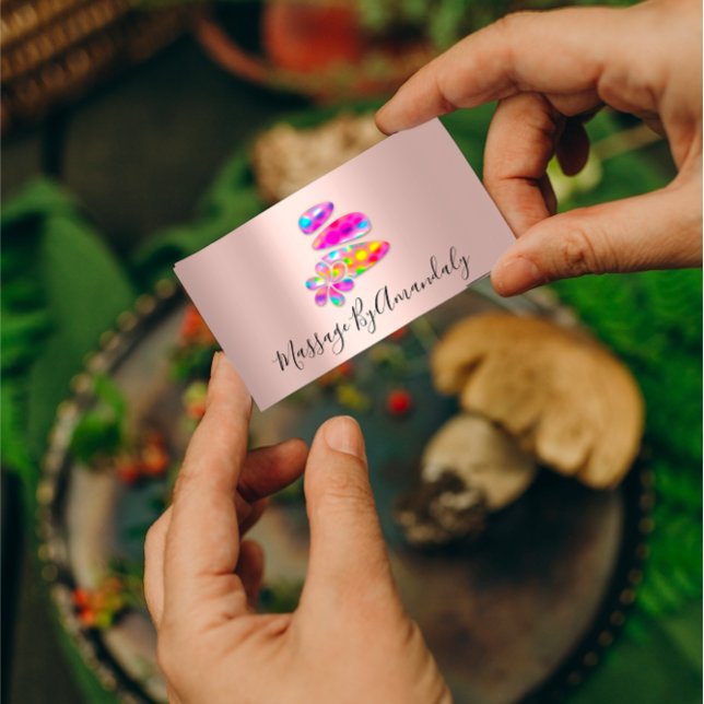 Tarjeta De Visita Wellness Spa Terapia de Masaje Reflexología Hologr (Wellness Spa Massage Therapy Reflexology Holograph Business Card)