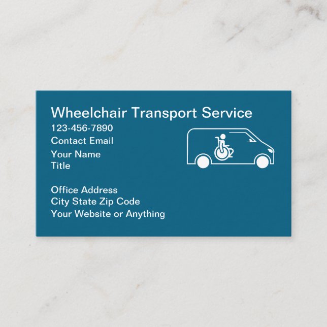 Tarjeta De Visita Wheelchair Medical Transport Business Cards (Anverso)