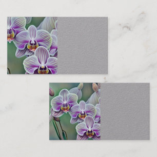 Tarjeta De Visita Whimsical Boho Soft Pastel Orchids Triptych