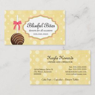 Tarjeta De Visita Whimsical Cake Pops Baker