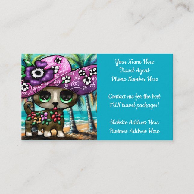Tarjeta De Visita Whimsical Chihuahua Dog Travel Agent (Anverso)