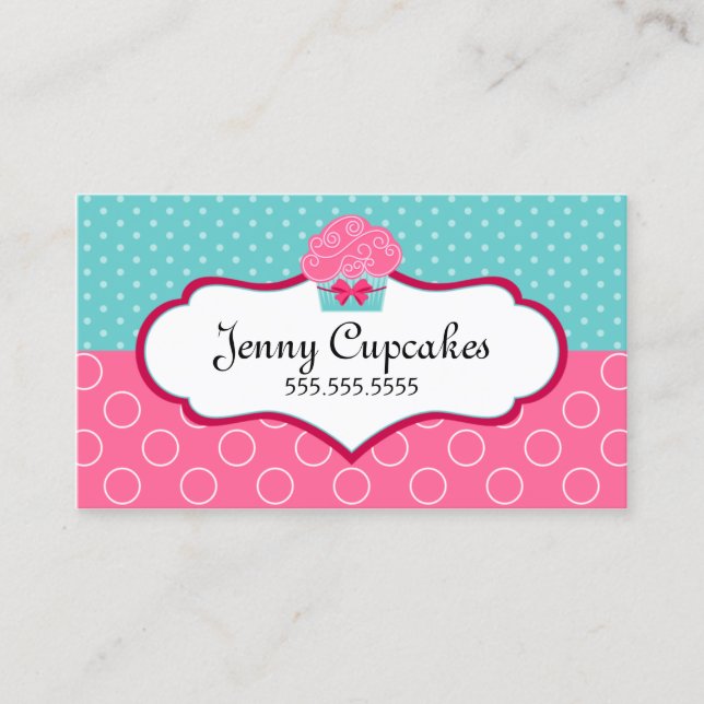 Tarjeta De Visita Whimsical Cupcake Bakú (Anverso)