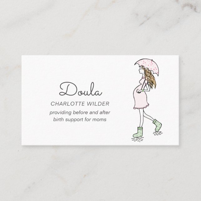 Tarjeta De Visita Whimsical Doula Business Card (Anverso)