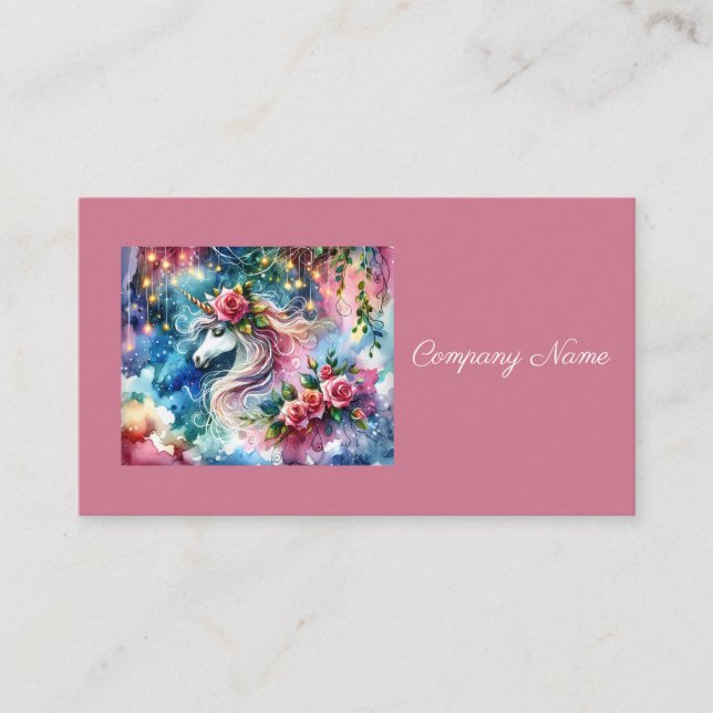 Tarjeta De Visita Whimsical Fantasy Unicorn (Anverso)