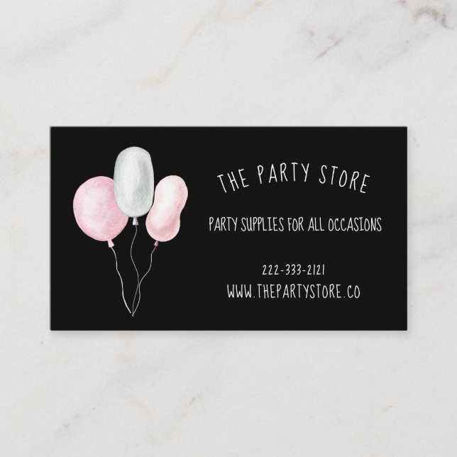 Tarjeta De Visita Whimsical Fiesta Balloons Business Card (Anverso)