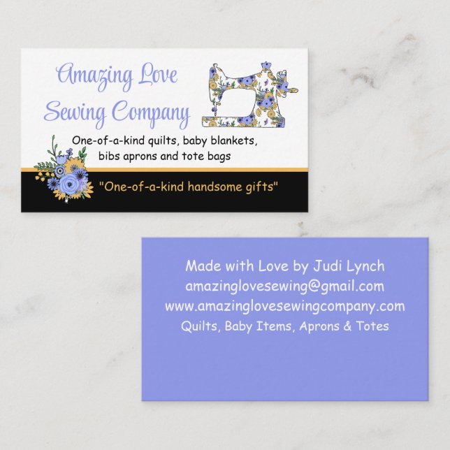 Tarjeta de visita Whimsical Floral Swing Machine2a (Anverso / Reverso)