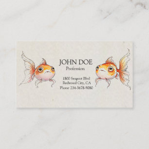 Tarjeta De Visita Whimsical Flotante Goldfish