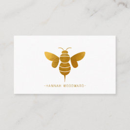 Tarjeta De Visita Whimsical Gold Metallic Bee Personalizado