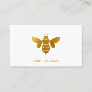 Tarjeta De Visita Whimsical Gold Metallic Bee Personalizado
