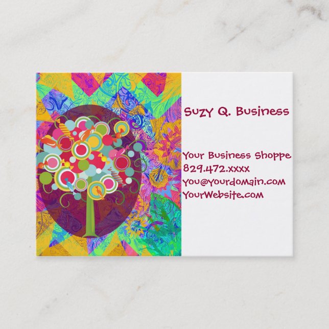 Tarjeta De Visita Whimsical Lollipop Candy Tree Business Cards (Anverso)