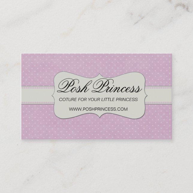 Tarjeta De Visita Whimsical Posh Princess Boutique Business Card (Anverso)