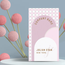 Tarjeta De Visita Whimsical Retro Arch Dusty Pink Business Card