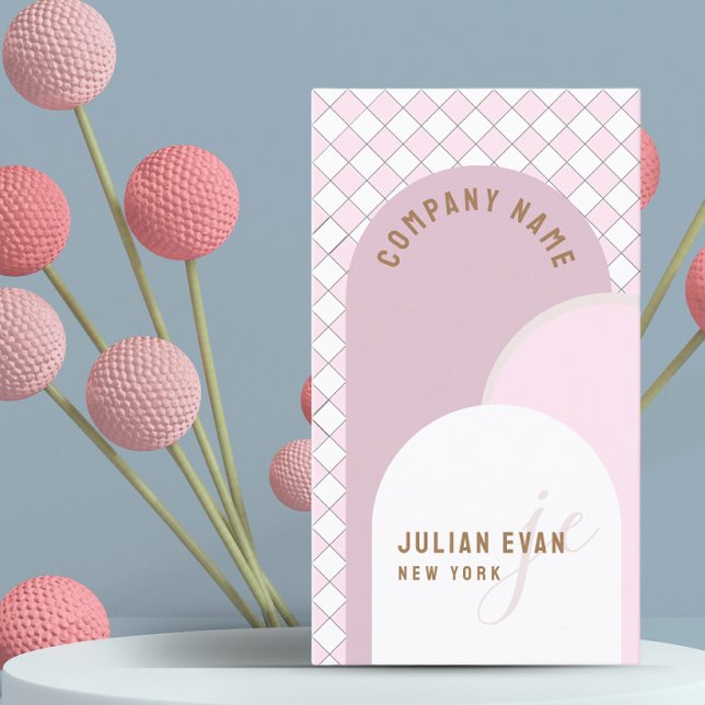 Tarjeta De Visita Whimsical Retro Arch Dusty Pink Business Card (Subido por el creador)