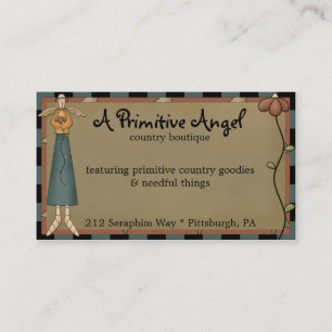 Tarjeta de visita Whimsy Primitive Angel Country
