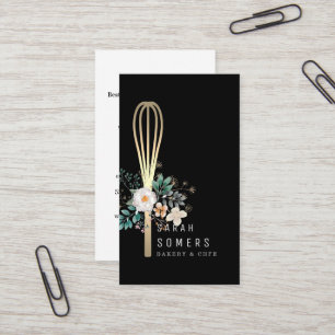 Tarjeta De Visita Whisk Bakery, Purpurina de oro moderno
