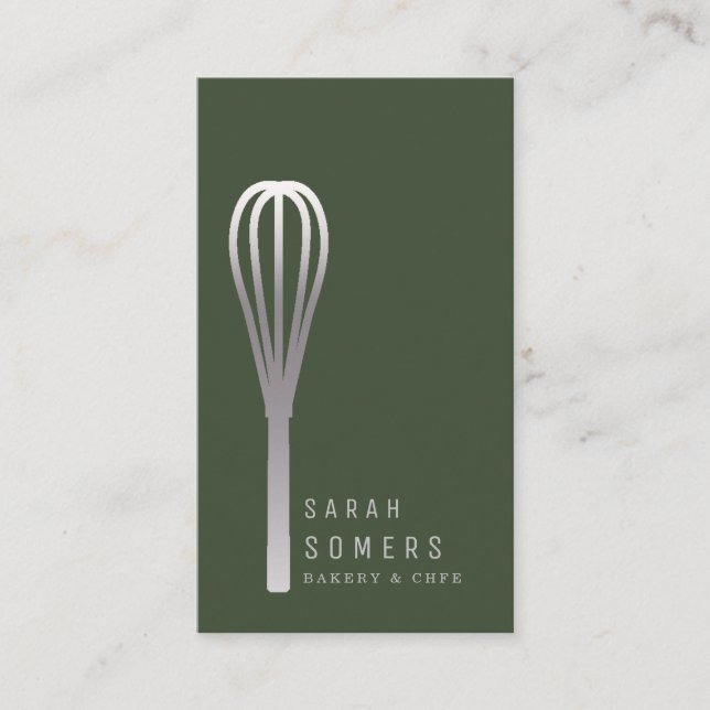 Tarjeta De Visita Whisk Bakery, Purpurina de oro moderno (Anverso)