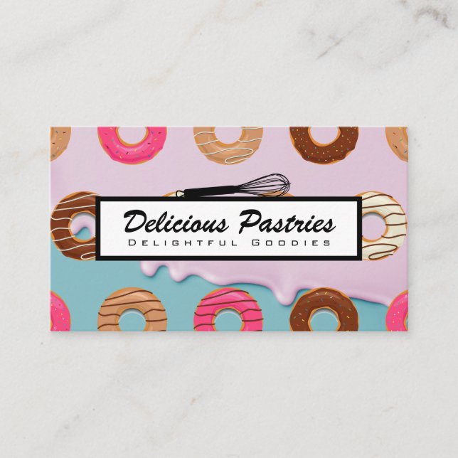 Tarjeta De Visita Whisk | Donuts | Fondo De Icación (Anverso)