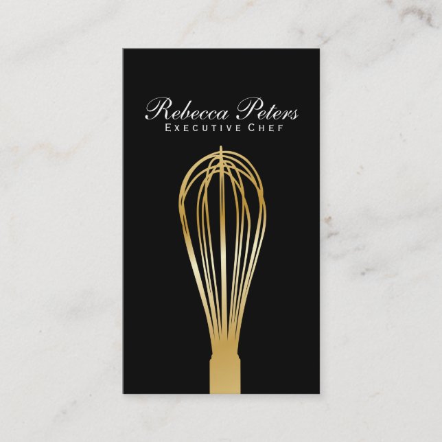 Tarjeta De Visita Whisk (oro) | Maestro culinario (Anverso)