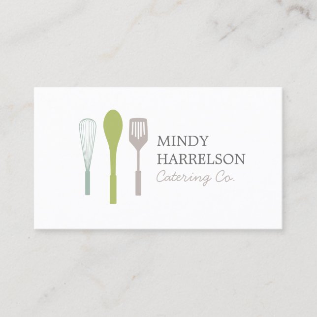 Tarjeta De Visita WHISK SPOON SPATULA LOGO I para la restauración, c (Anverso)