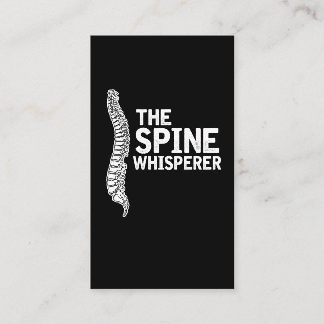 Tarjeta De Visita Whisperer de la espina dorsal de la quiropráctica (Anverso)