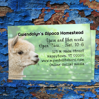 Tarjeta De Visita White Alpaca Knitting Fiber Business Card
