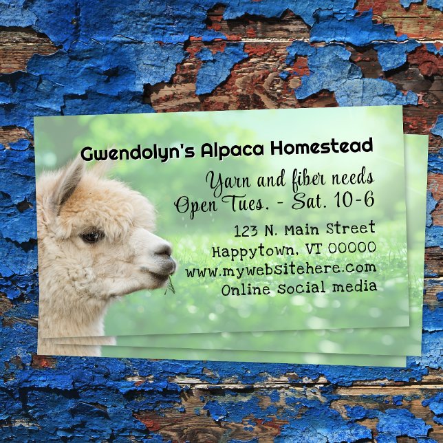 Tarjeta De Visita White Alpaca Knitting Fiber Business Card (Subido por el creador)