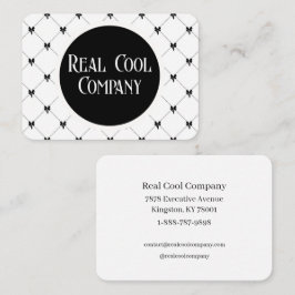 Tarjeta De Visita White & Black Bow Monogram