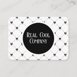 Tarjeta De Visita White & Black Bow Monogram Business Card