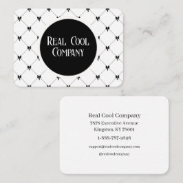 Tarjeta De Visita White & Black Bow Monogram Business Card