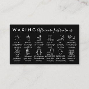 Tarjeta De Visita White Black Waxing postcare doce consejos