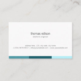 Tarjeta De Visita White blue mint classy minimal geometric design