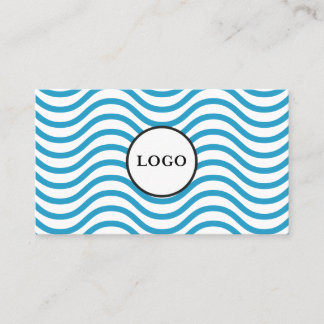 Tarjeta De Visita White Bondi Blue Wave Design Business Card