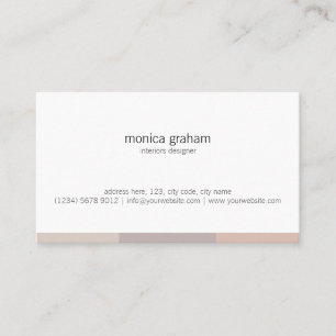 Tarjeta De Visita White brown beige pink stripe minimal geometric