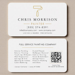 Tarjeta De Visita White & Gold Home Painter Business Card