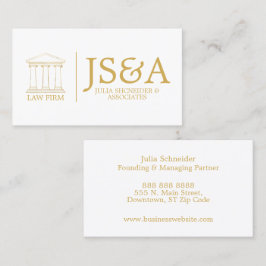 Tarjeta De Visita White Gold Law Firm Classic